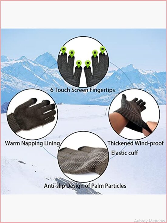 Warm Winter 3 Piece Knit Set Beanie Hat Scarf Touch Screen Gloves Unisex